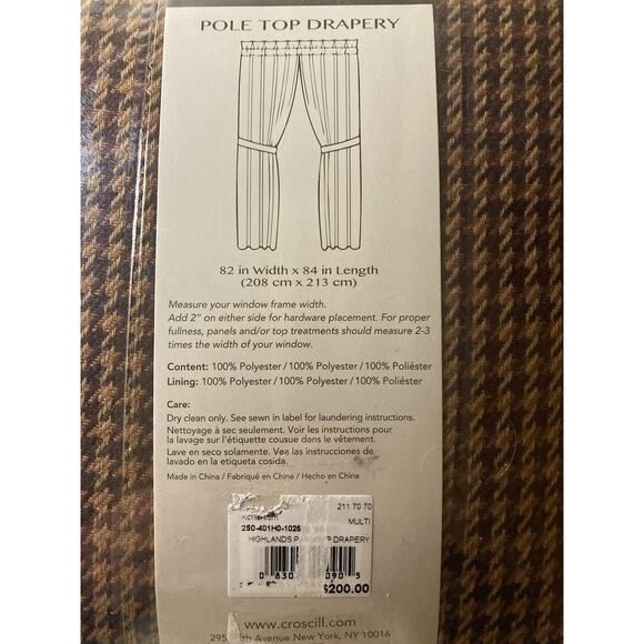 CROSCILL NELLIE POLE TOP DRAPERY NEW - Picture 4 of 5